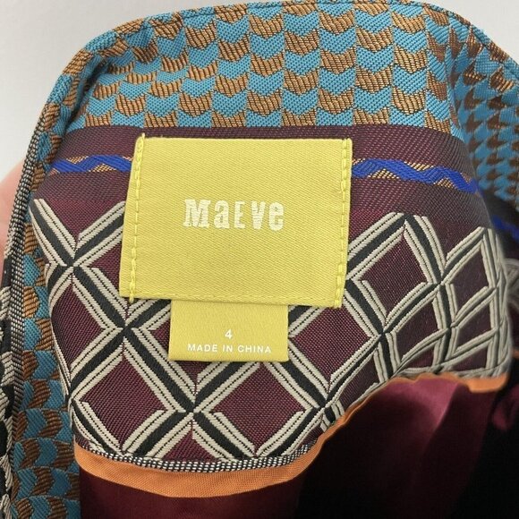 Maeve Anthropologie Audra Jacquard Colorful Satin Textured Skirt Woman’s Size 4 - Picture 8 of 9